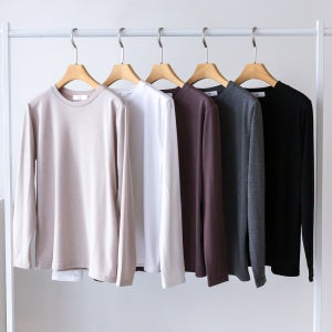 [1+1]자체제작 얇은 이너 라운드 여성 스판 기모 빅사이즈 티셔츠 L XL
