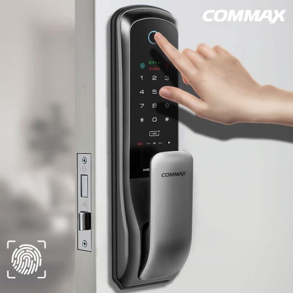 코맥스 디지털 지문인식도어락 무타공 푸시풀 현관문도어락 현관 번호키 설치 615