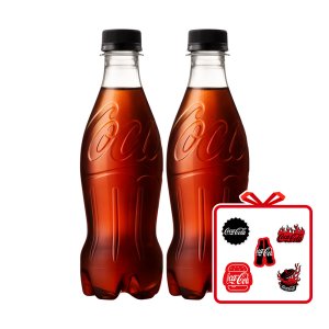 (공식) 코카-콜라 제로 라벨프리 PET 370ml 24개 + 코카콜라 스티커팩 (옵션선택)