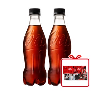 (공식) 코카-콜라 제로 라벨프리 PET 370ml 24개 + 뷔 아코디언북 (옵션선택)