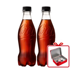 (공식) 코카-콜라 제로 라벨프리 PET 370ml 24개 + 뷔 틴케이스&스티커 (옵션선택)
