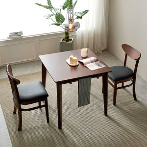 굿모닝 고무나무 원목 2인 식탁 세트