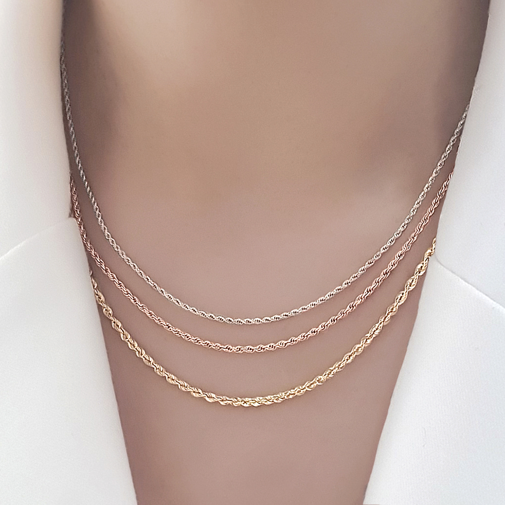 14k 18k 이태리 일본 수입 체인 뉴 로프 꽈배기 꼬임 목걸이