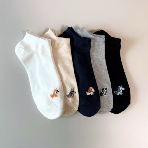 남성 포인트 도그 스니커즈 양말