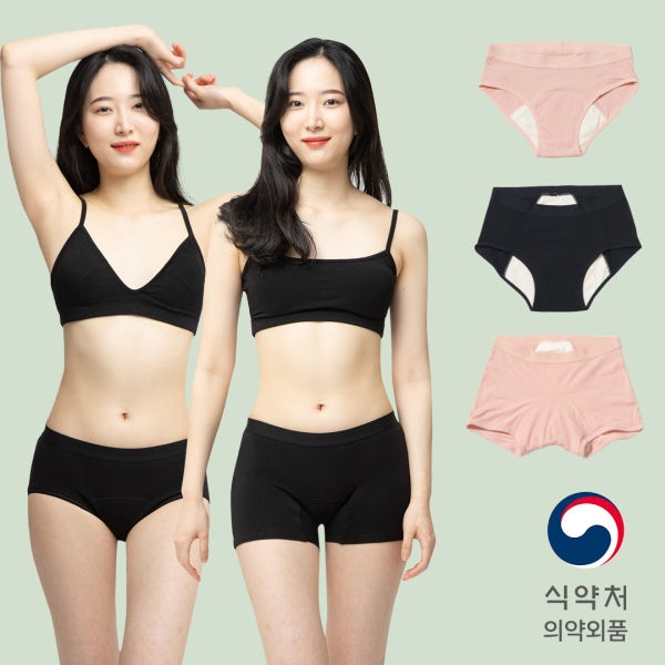 싸이클린 여성 생리팬티 입는생리대 초등 주니어 초경선물 오가닉 오버나이트