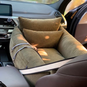 두그루 강아지카시트 차량용 애견 차시트 [올라운드L 드라이빙킷- 올리브] 그늘막포함