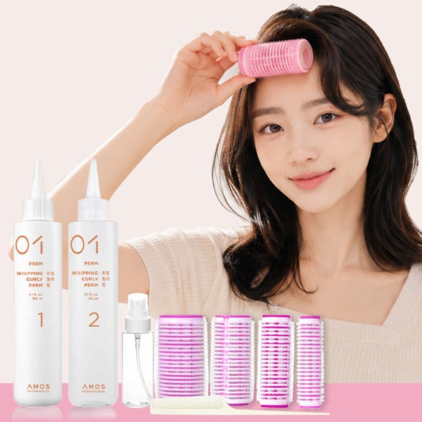 앞머리 펌 세트 아모스 파마약 셀프 앞머리 볼륨 모류교정 파마 여자 남자