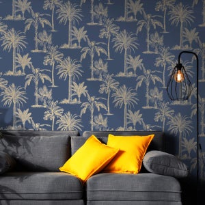 레그노 128-21번 은은한 골드 계열 야자수 디자인 포인트벽지 INDULGENCE