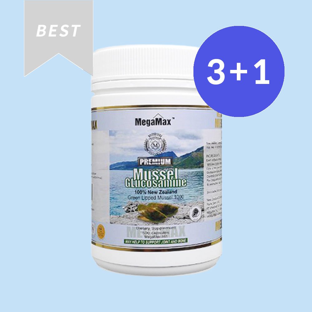 메가맥스 뉴질랜드 초록홍합 글루코사민 콘드로이친 500정 3+1 (총 4개)