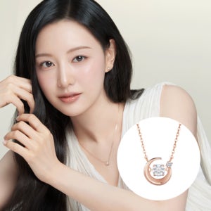 [스톤헨지] 14K 로즈골드 댄싱스톤 스텔라 달 목걸이 N0105 N배송