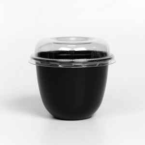 [DS]디저트 카페 530cc 블랙 도토리 빙수 컵+뚜껑 DS-301 600SET /소