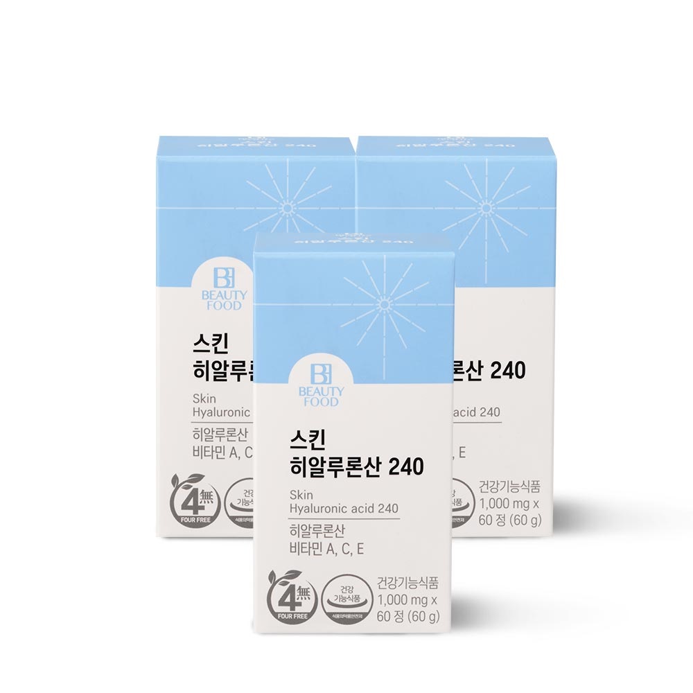 비타민하우스 <b>스킨 히알루론산 240</b>mg 비타민 함유 60정, 3개