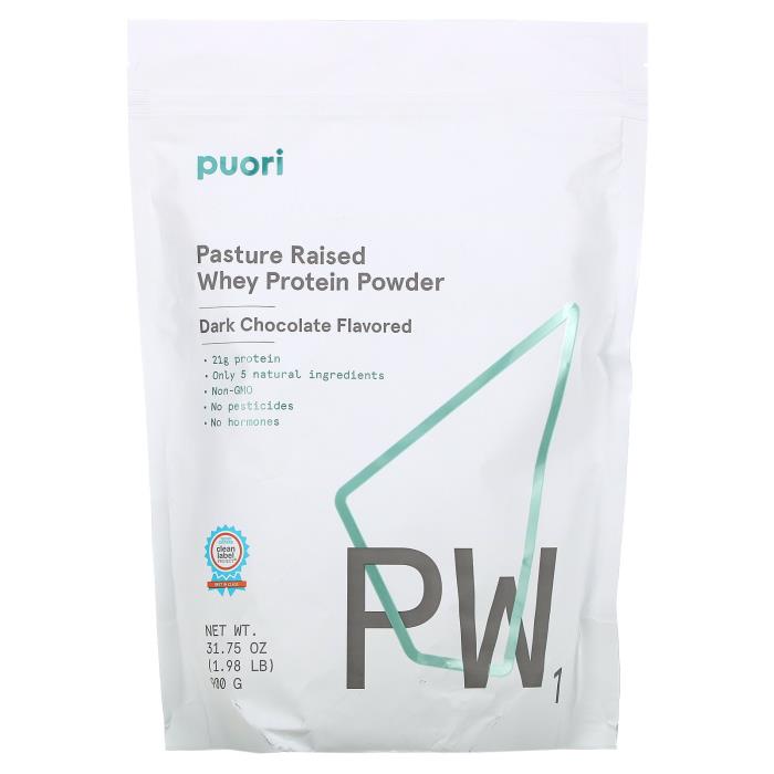 Puori <b>PW1</b> Pasture Raised 웨이 프로틴 파우더 <b>다크</b> 초콜렛 1.98 lb (900 g)