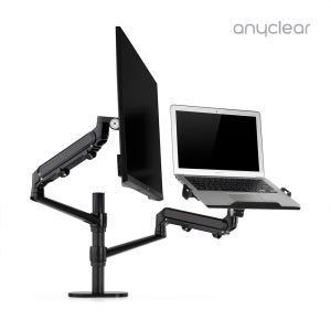 애니클리어 가스 스프링 듀얼 거치대 모니터암 노트북암 노트북 받침대 각도 높이조절 OA-2DUAL