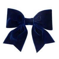 위원스 Wee Ones Plush Velvet Bowtie With Tails-Navy