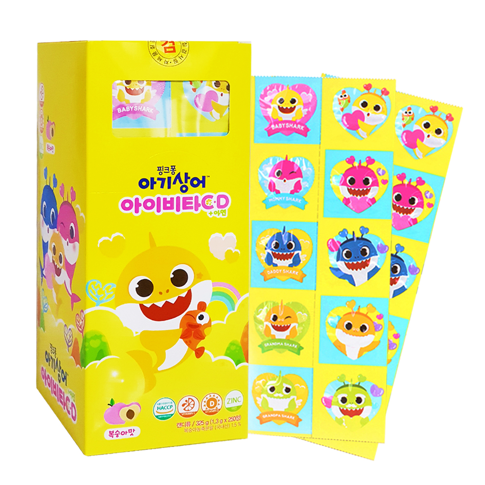 핑크퐁 아기상어 아이비타CD 아연 250정 핑크퐁비타민 외 3종 / 캐릭터 비타민캔디