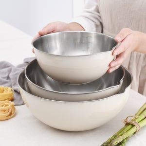 바겐슈타이거 스텐 파르베 믹싱볼 3종세트 베이지 과일 야채 베이킹 세척용