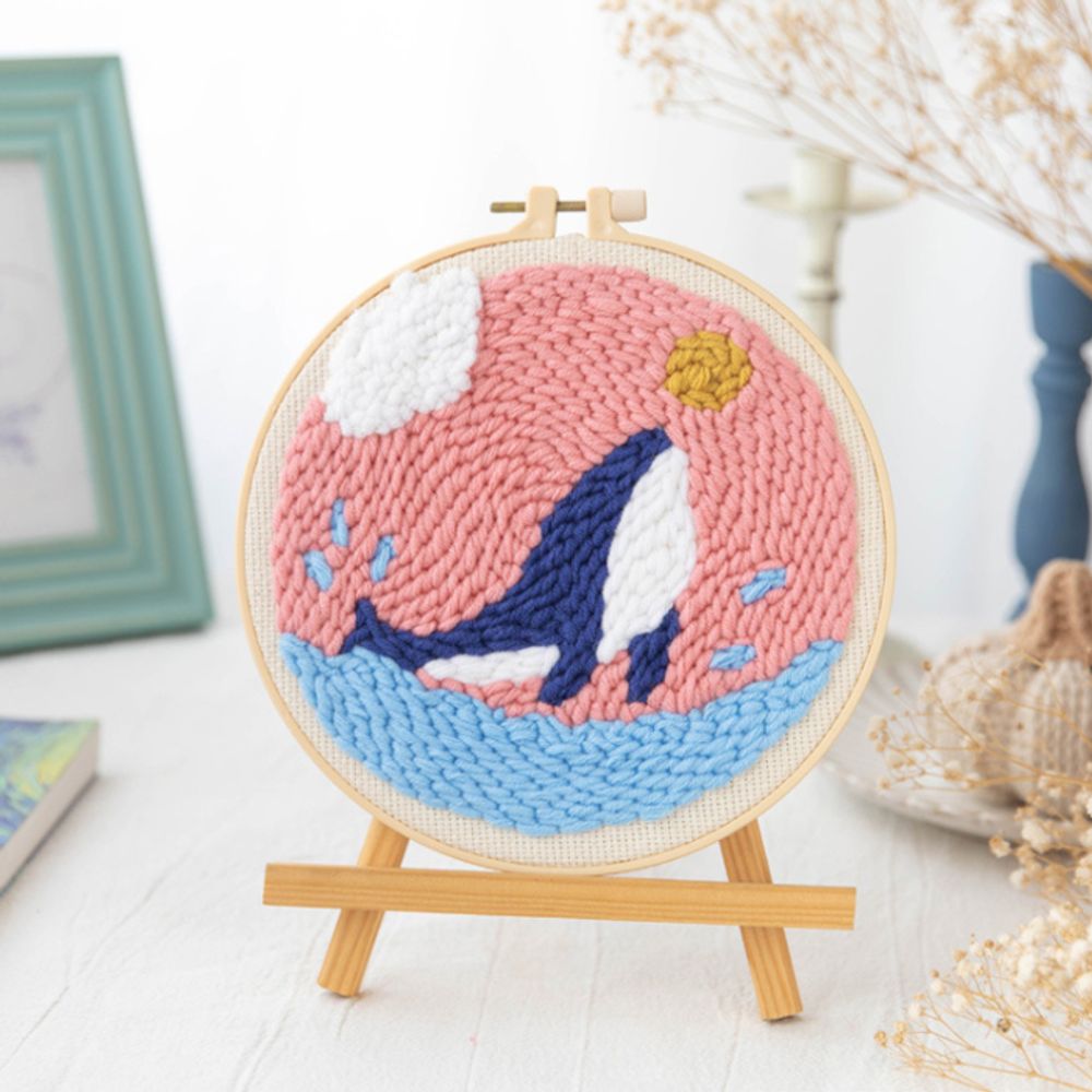 펀치 펀칭 니들 프랑스 자수 세트 집콕 취미 DIY 키트 스킬자수 취미생활 방과후 털실 공예