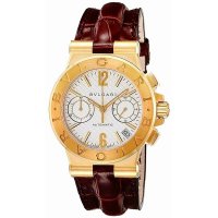 BVLGARI DG35C6GLDCH Diagono Silver Dial 18k Yellow Gold Ladies Watch