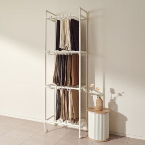 철제 이동식 바지걸이 행거 3단 카트형 트롤리