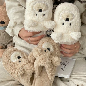 뽀글베어 안감퍼 거실 시무실 실내 털 슬리퍼 2color