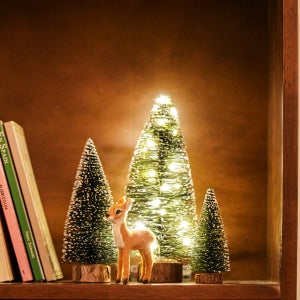크리스마스 LED 미니트리 아기 사슴 숲속 선물 세트