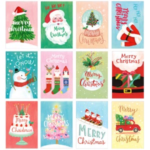 마음담아 60장세트 귀여운 산타 루돌프 메리 크리스마스 엽서 카드 12종 두번째