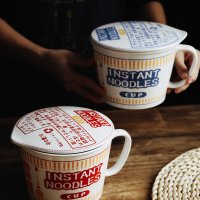 cup noodle 컵라면 머그 컵 간편 1인 자취 필수 선물 혼밥 감성 뚜껑