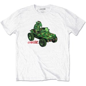 [M,L,XL 국내배송] 공식 GORILLAZ 고릴라즈 Green Jeep 반팔 티셔츠