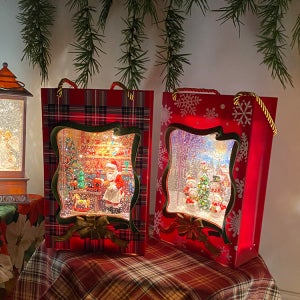 크리스마스 선물모양 오르골 워터볼 무드등 스노우볼 캐롤 뮤직박스 랜턴