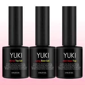 유키 시그니처 10g 미러탑+롱베이스젤+논와이프탑 논탑세트 시럽젤네일 매니큐어 폴리쉬