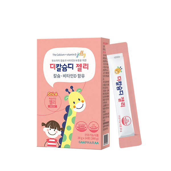지엠팜 <b>더칼슘디 젤리</b> 어린이 칼슘 비타민D 키즈 아기 유아 칼슘제 14포, 1개