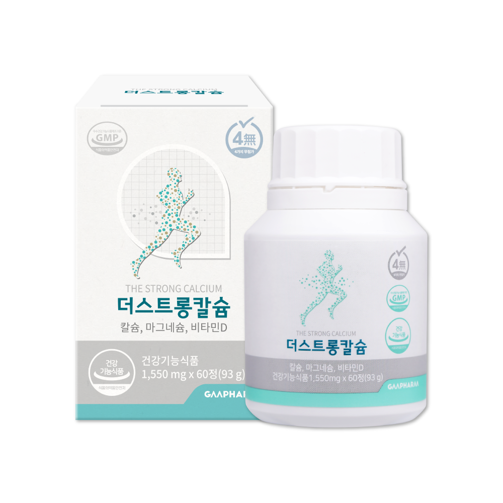 <b>더스트롱 칼슘</b> 마그네슘 비타민D 골다공증 임산부 칼마디 영양제 60정, 1개