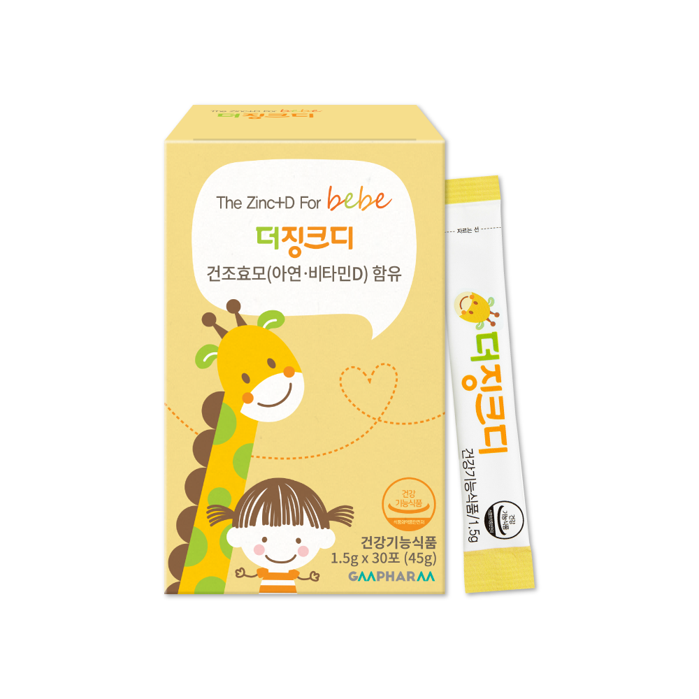[소비기한 26년 5월 5일 ]지엠팜 <b>더징크디</b> 아기 어린이 아연 비타민D 30포, 1개
