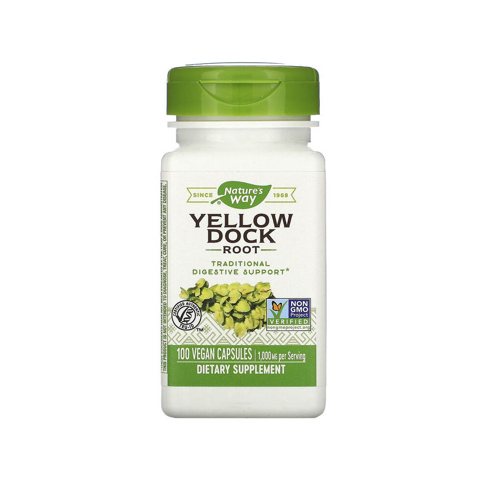 네이쳐스웨이 옐로우 독 루트, 500 mg, 100 비건 캡슐 Yellow Dock Root