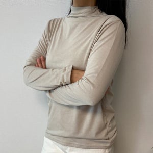 기모 하프넥 데일리 폴라티 반목 티셔츠