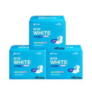 유한킴벌리 화이트 수퍼흡수 소형 18매x3팩 생리대