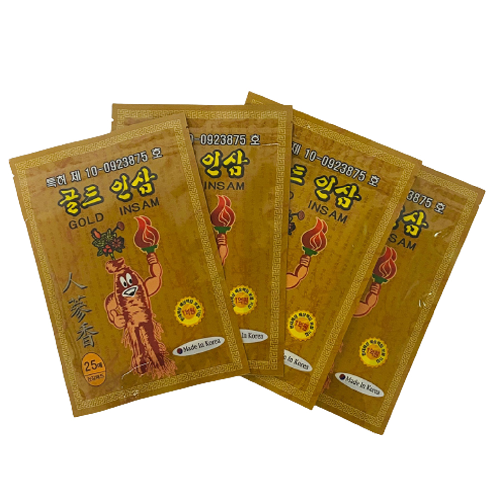 한방 골드 인삼 패드 25매 x 4팩 / 한일 자석 파스 등 허리 무릎 관절 100매