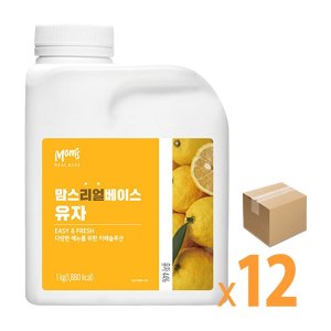 흥국에프앤비 맘스 리얼 유자 에이드 베이스 농축액 시럽 1kg 1박스(12개)