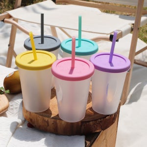 아가프라 심쿵빨대컵2P /400ml 어린이물통 유아물병 아기 간편세척 우유 컵