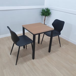 몽뜨가구 HPM 브라운티크 소형식탁 일자다리 카페테이블 2인(의자별도)