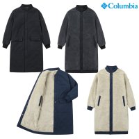 컬럼비아 여성 롱 플리스 자켓 양면 뽀글이 양털 후리스 패딩 코트 리버시블 C24M317