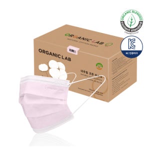 [오가닉랩] 내추럴 코튼 마스크 대형 핑크 30장 유기농 목화 순면 덴탈형
