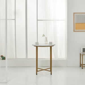 티테이블 정사각 원형 테이블 카페 인테리어 철제 2인용 골드 마블 사이드테이블