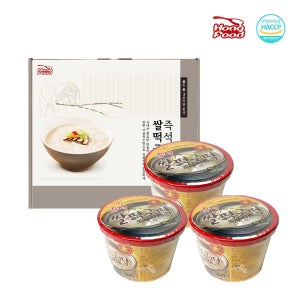 홍푸드 김수미 밥은 먹고 다니냐 컵떡국 간편 즉석 국내산쌀 사골맛 쌀떡국 3개입 선물세트