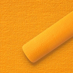 집코리아 스티커처럼 붙이는 단열 실크벽지 폭 50cm 10m, 패브릭 오렌지(격자무늬)