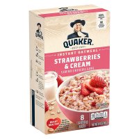 퀘이커 인스턴트 오트밀 딸기 크림 30g x 8팩 홀그레인 귀리 시리얼 Oatmeal