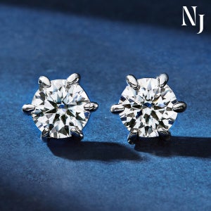 모이사나이트 랩그로운 솔리테어 다이아 귀걸이 3부 5부 8부 1캐럿