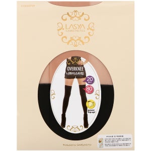 투톤 페이크 오버니삭스 니하이 반반 골프 팬티스타킹 블랙 누드톤 검스