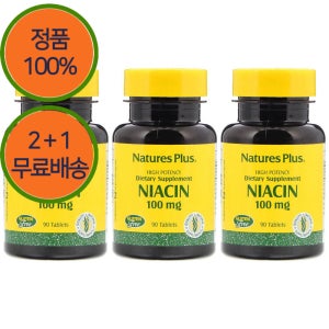 2+1 네이처스플러스 비타민B3 니아신 아이아신 니코틴산 100mg 90정